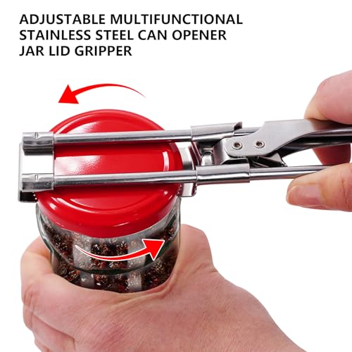 Adjustable Stainless Steel Jar & Bottle Opener - Ergonomic Lid Gripper