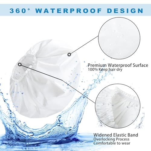 Super Jumbo Shower Cap for Women 2-Pack Extra Large Waterproof Hair Caps