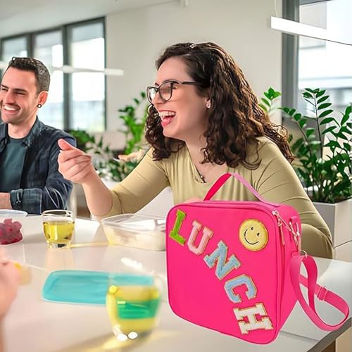 Purple Insulated Lunch Bag with Adjustable Strap - Reusable & Cute for Kids