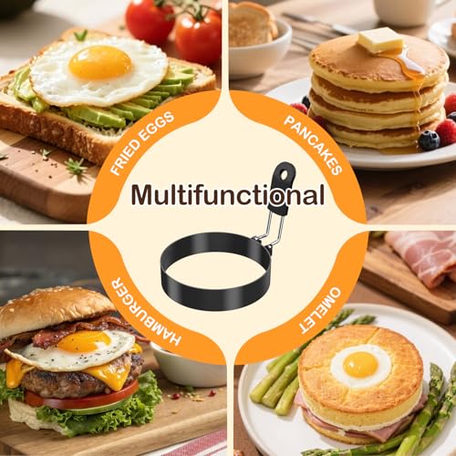 NileHome Nonstick Egg Rings Set of 4 - BPA-Free & Dishwasher Safe