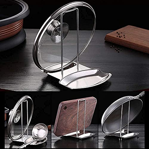Stainless Steel Pan Lid Holder & Spoon Rest Organizer - iPstyle