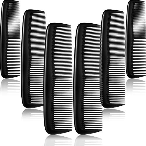 Leinuosen 12-Piece Pocket Hair Combs Fine Tooth Plastic Black Salon Travel