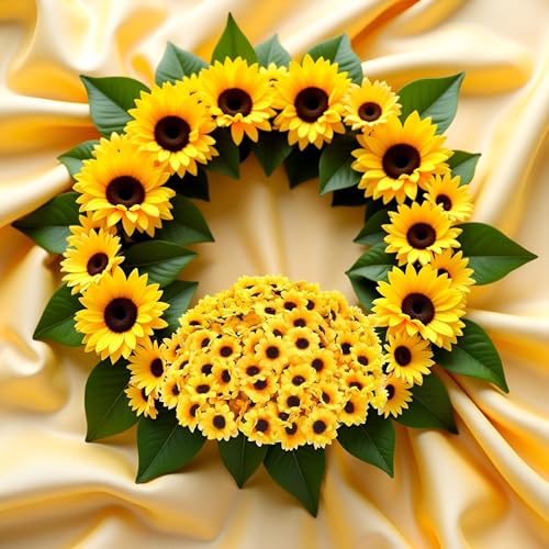 100 Pcs Yellow Artificial Sunflower Heads for Crafts & Decor