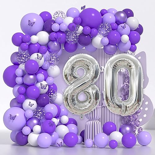 40-Inch Silver Number 80 Balloon for 80th Birthday & Anniversary