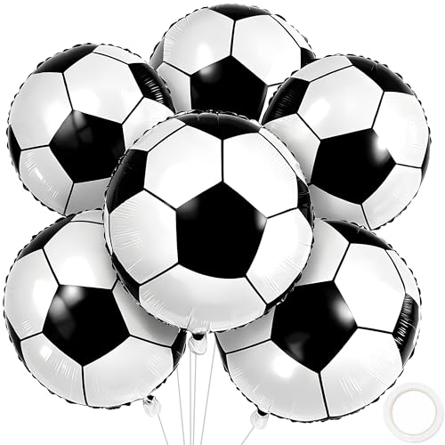 Soccer Balloons for Soccer Theme Birthday Party - 18 Inch Foil Balloons by OHOME