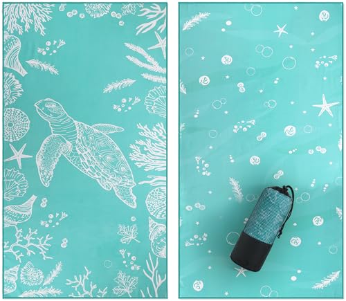 Utopia Towels Turtle Microfiber Beach Towel - 32x71 Inch