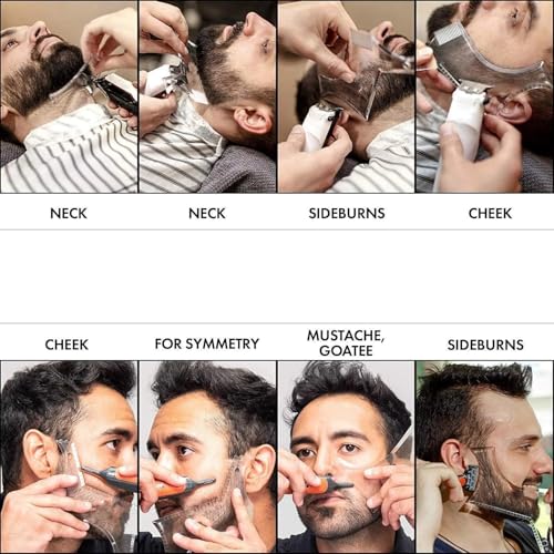 UNHER Men's Beard Trimming Kit & Shaping Template with Pocket Comb