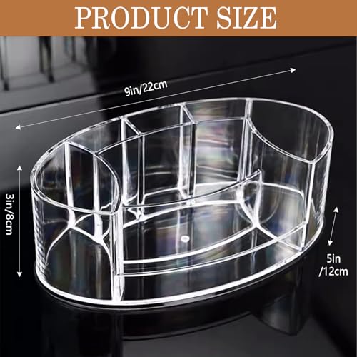 Acrylic Makeup Organizer - 9" x 5" Space-Saving Cosmetic Holder