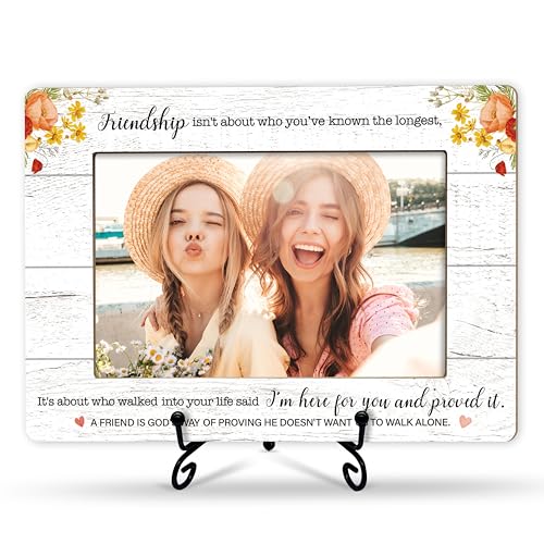Friendship Picture Frame with Iron Stand - Inspirational 4x6 Photo Gift