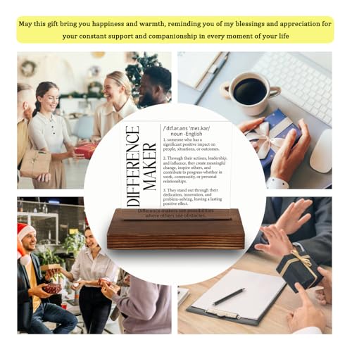 Difference Maker Acrylic Desk Sign - Inspirational Gift for Leaders