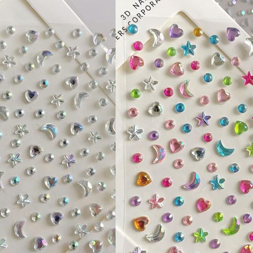 NOOEPC Self-Adhesive Face Gems & Hair Rhinestones for Festivals and Makeup