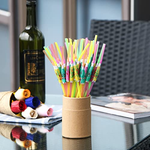 ALINK 100 Pcs Colorful Umbrella Drink Straws for Cocktails