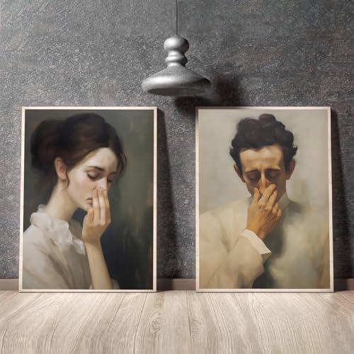 Funny Bathroom Wall Art Set - 2pcs 8x10 Humor Canvas Prints