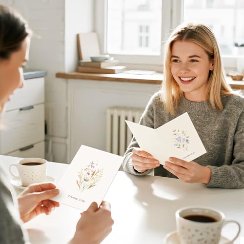 Wildflower Thank You Cards with Envelopes & Stickers - 32 Pack
