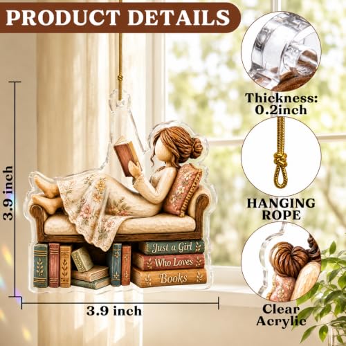 Just A Girl Who Loves Books Christmas Ornament - Decor-2