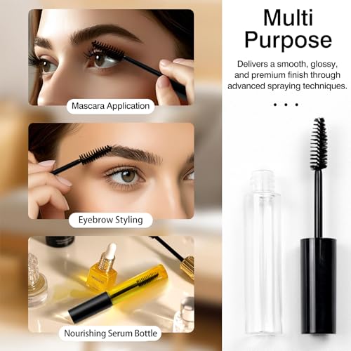Zoolinn 10ml Refillable Mascara Wand Tubes Set - 5 Pack Clear Containers