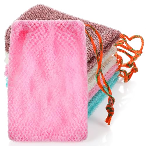 JJUNW 8-Piece Mesh Soap Bags with Drawstring Exfoliating Soap Saver Pouches