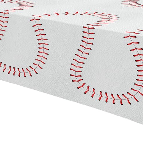 Baseball Tablecloths - 3 Pack Disposable Party Covers, 86x55in