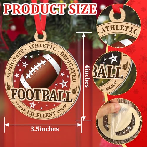 Soccer Christmas Ornament for Tree - 2 Layer Wood & Acrylic Decor for Fans, Kids Gift, Sport Xmas 2025