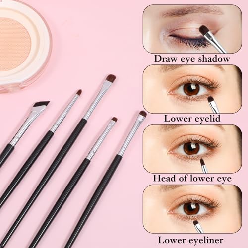 Tweruna 10-Piece Eyeliner and Detail Eye Makeup Brush Set