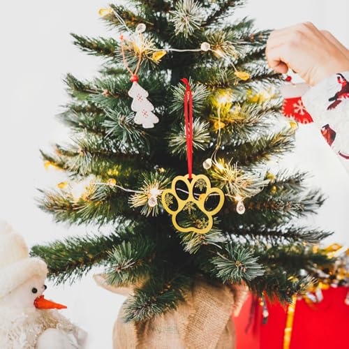 Personalized Wooden Dog Paw Ornament for Christmas Decor