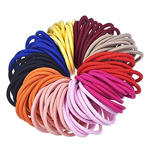 Wetco 4mm Elastic Hair Ties Ouchless Rubber Bands Light Blue 10 Pcs