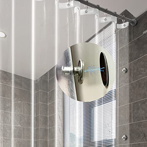 24x72 Clear Shower Curtain Liner with Magnetic Clips - Waterproof