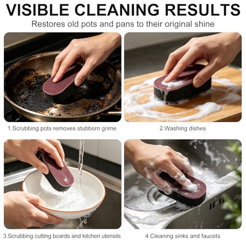 Heavy-Duty Magic Eraser Cleaning Sponges - 5 Pack Melamine Foam Pads