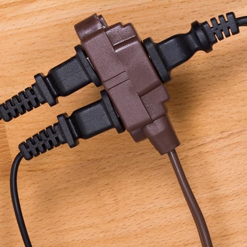 GE 3-Outlet Extension Cord, 15 Ft Brown Power Strip