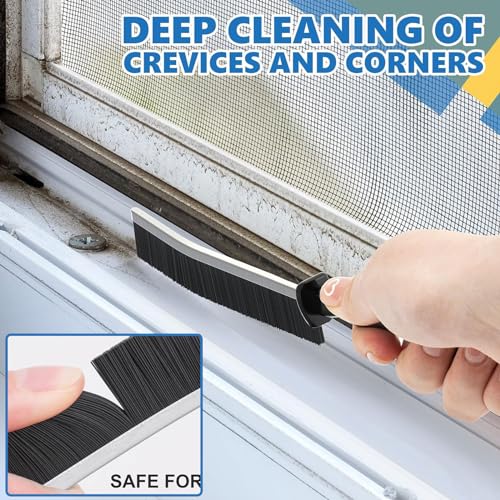 Crevice Cleaning Brush Set - 12 Hard Bristle Tools for Tight Spaces