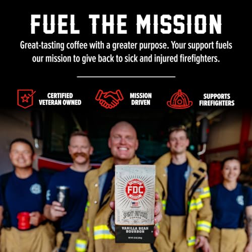 Fire Department Coffee Vanilla Bean Bourbon Infused Ground Coffee - 12 oz