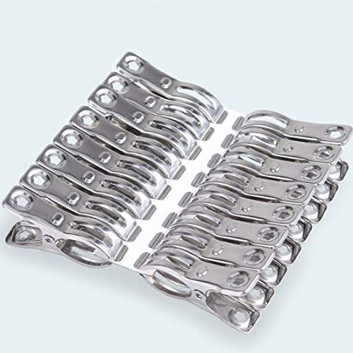 32 Pack Stainless Steel Clothes Pins - Heavy Duty Garden Clips