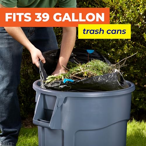 Hefty Essentials Extra Large 39 Gallon Drawstring Trash Bags - 40ct, Unscented, Black
