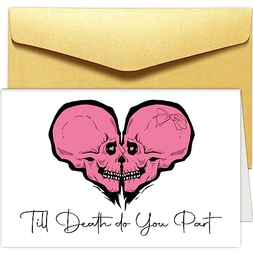 Funny Skeleton Wedding Card for Newlyweds | Gothic Engagement Card