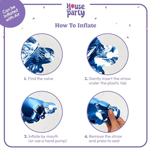 Blue Mylar Happy Birthday Balloon Banner - 16 Inch Decorations