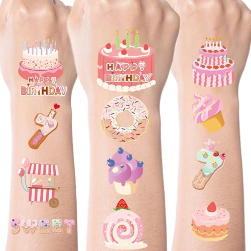 INCOK Sweet Saassy and Seven Temporary Tattoos - 200+ Ice Cream & Donut 7th Birthday Party Favors