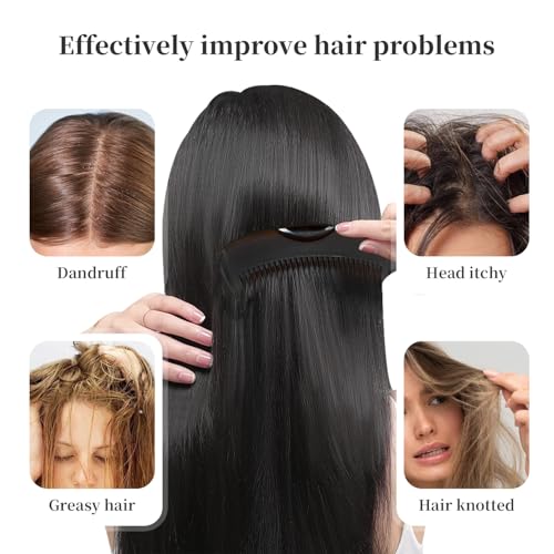 AMZWISH Dandruff Comb Set - Self-Cleaning Scalp Exfoliating Brush