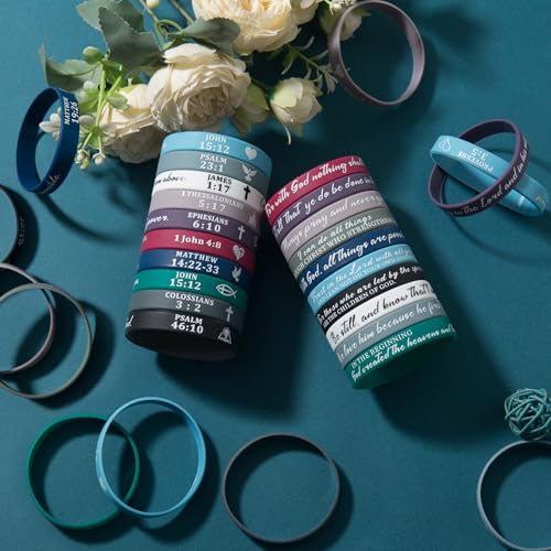 Retro Colors Bible Verse Silicone Bracelets - Bulk Wristbands
