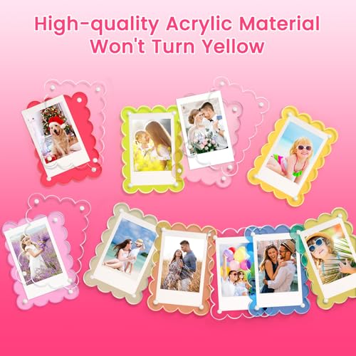 Colorful 4 Pack Acrylic Magnetic Photo Frames for Instax Mini