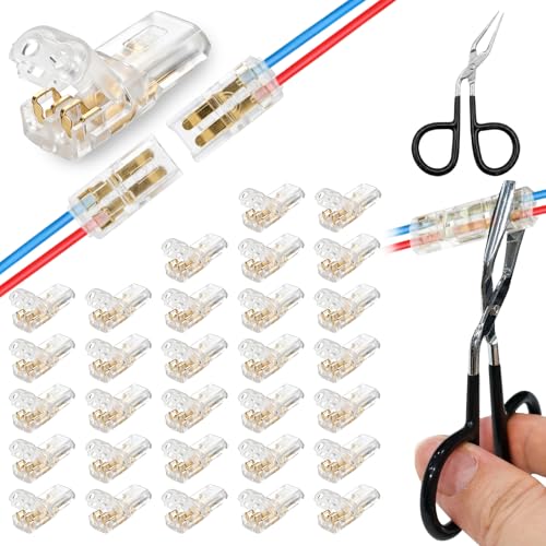 30PCS LED Light Strip Connectors with Pliers - 2 Pin Quick Disconnect