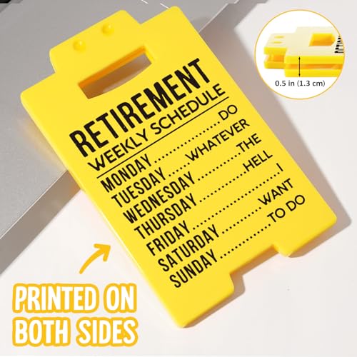 Funny Retirement Weekly Schedule Sign - Perfect Gift for Retirees