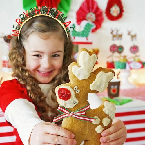 COCIDE Christmas Rhinestone Crystal Headband Holiday Hair Accessory