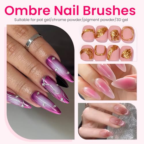 ESUOHYM 150 Pcs Nail Sponges with Grabber Pen for Ombre Blending Art