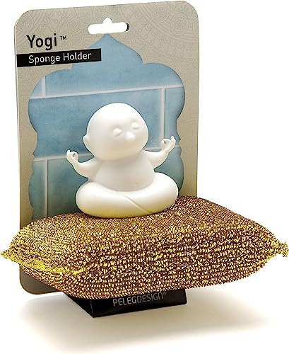 Yogi Sponge Holder with Suction Cup - Cute Plastic Kitchen Sink Organizer