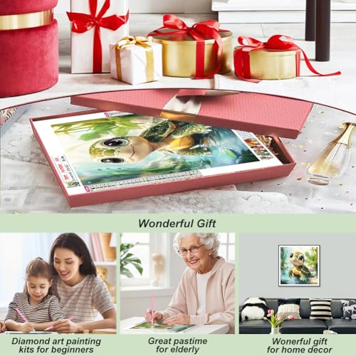 Domnpes Green Turtle 5D Diamond Painting Kit 11.8x11.8 Inch