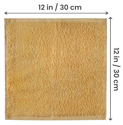 Utopia Towels 24 Pack Beige Washcloths, 12x12 in, 100% Cotton