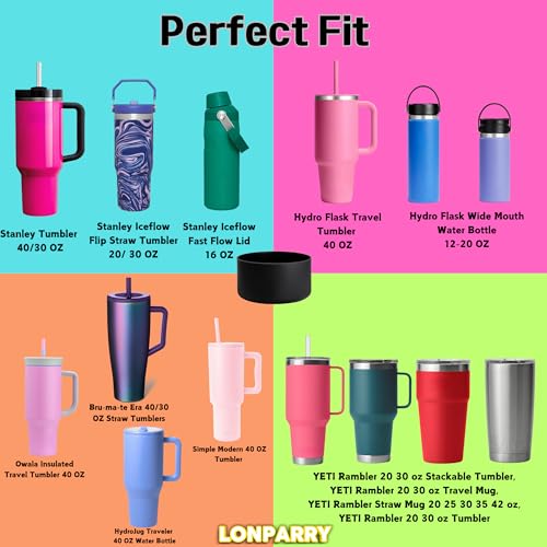 4-Pack Silicone Boot for Stanley Cup 40 30 OZ, Tumbler Boot for Stanley IceFlow 20OZ 30OZ, Bottom Protector for Stanley Cup Accessories Protective Sleeve Bumper