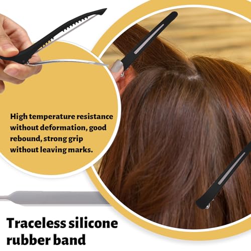 Bagentry No Crease Hair Styling Clips with Silicone Band - 6 Pack