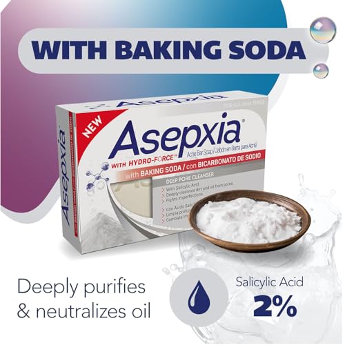 Asepxia Acne Treatment Bar Soap with Baking Soda and Salicylic Acid, 4 Oz