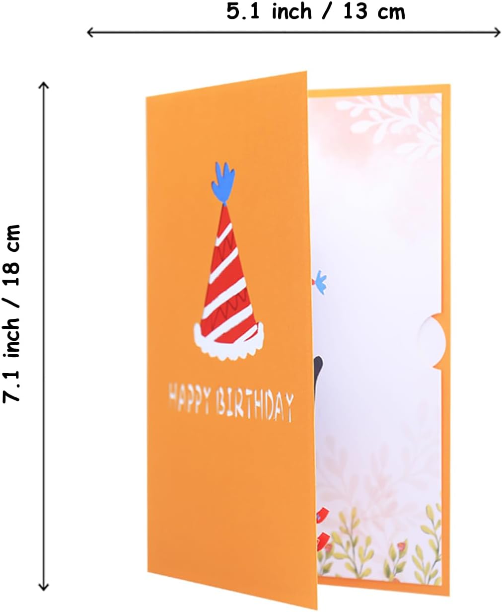 ROBBEAR Funny Cat Pop-Up Birthday Card - 3D Handmade Gift for Cat Lovers | Perfect for Adults & Kids